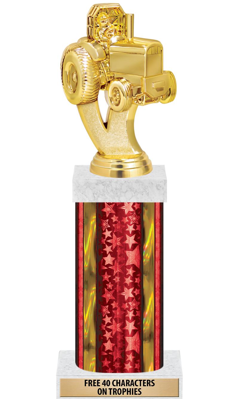 14"RED/GD-STARS-GD FIG/SQUARE