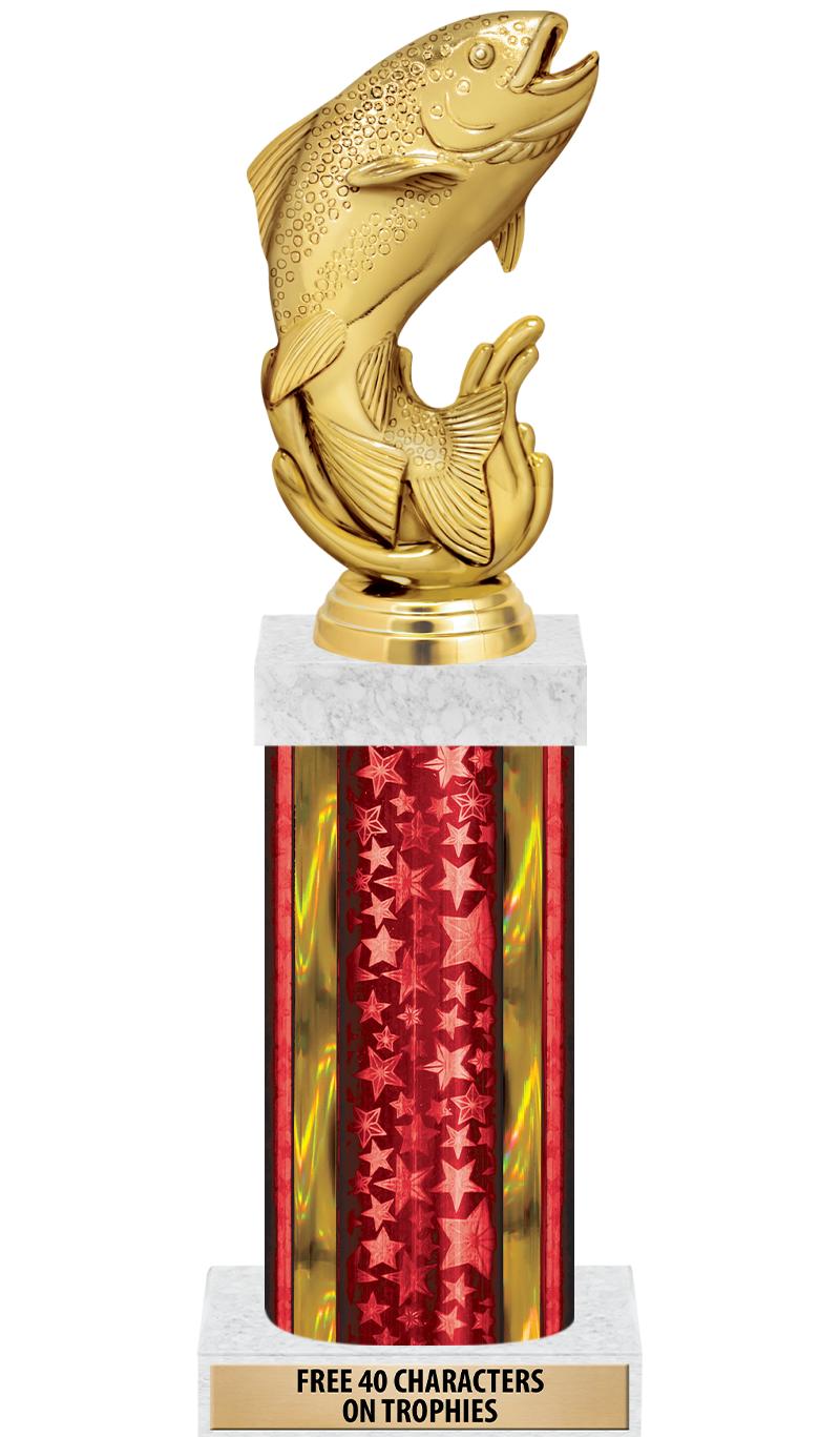 14"RED/GD-STARS-GD FIG/SQUARE