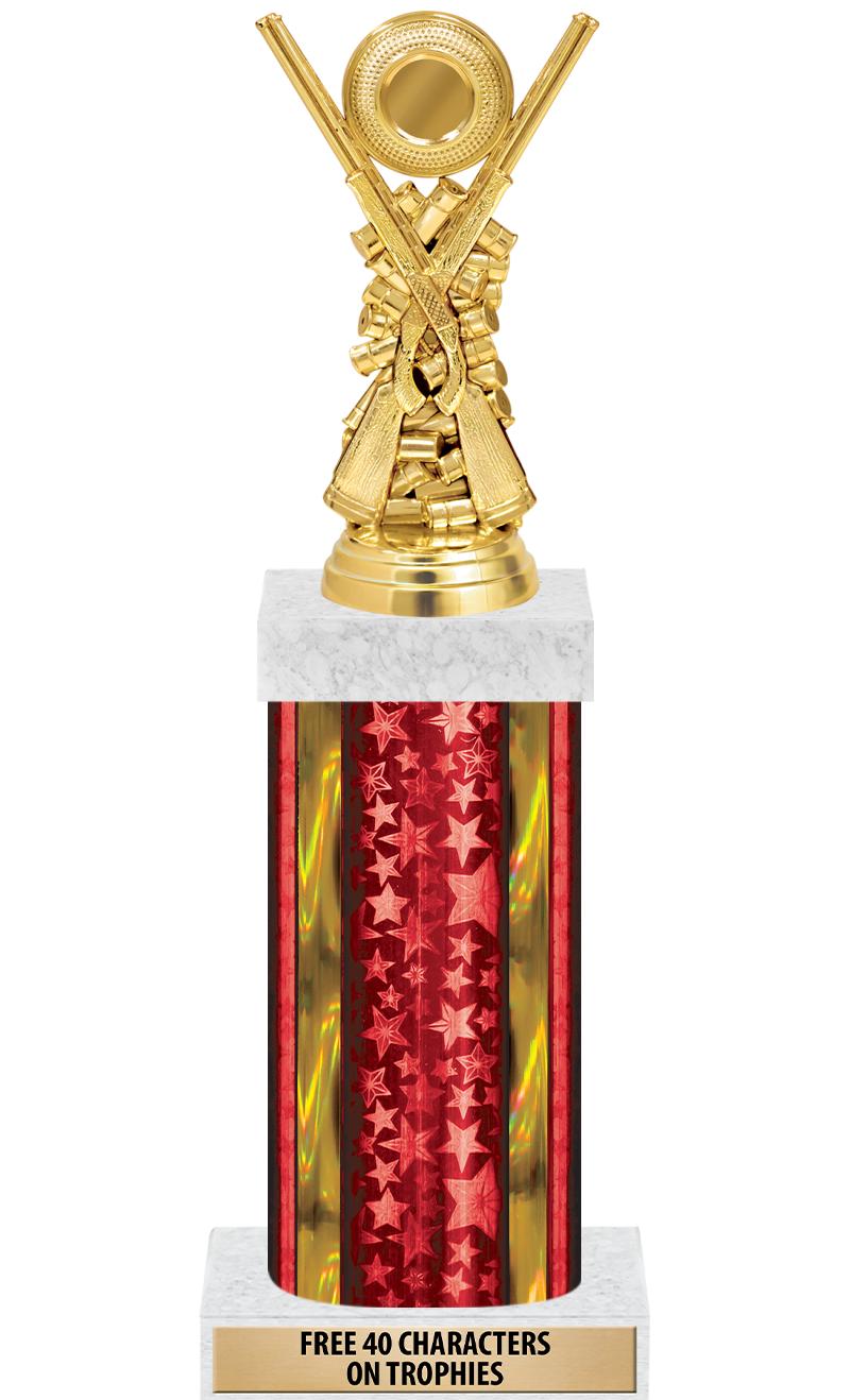 14"RED/GD-STARS-GD FIG/SQUARE