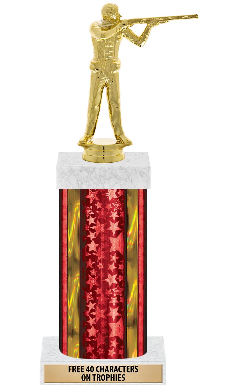 14"RED/GD-STARS-GD FIG/SQUARE