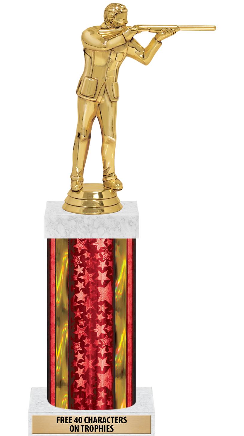 14"RED/GD-STARS-GD FIG/SQUARE