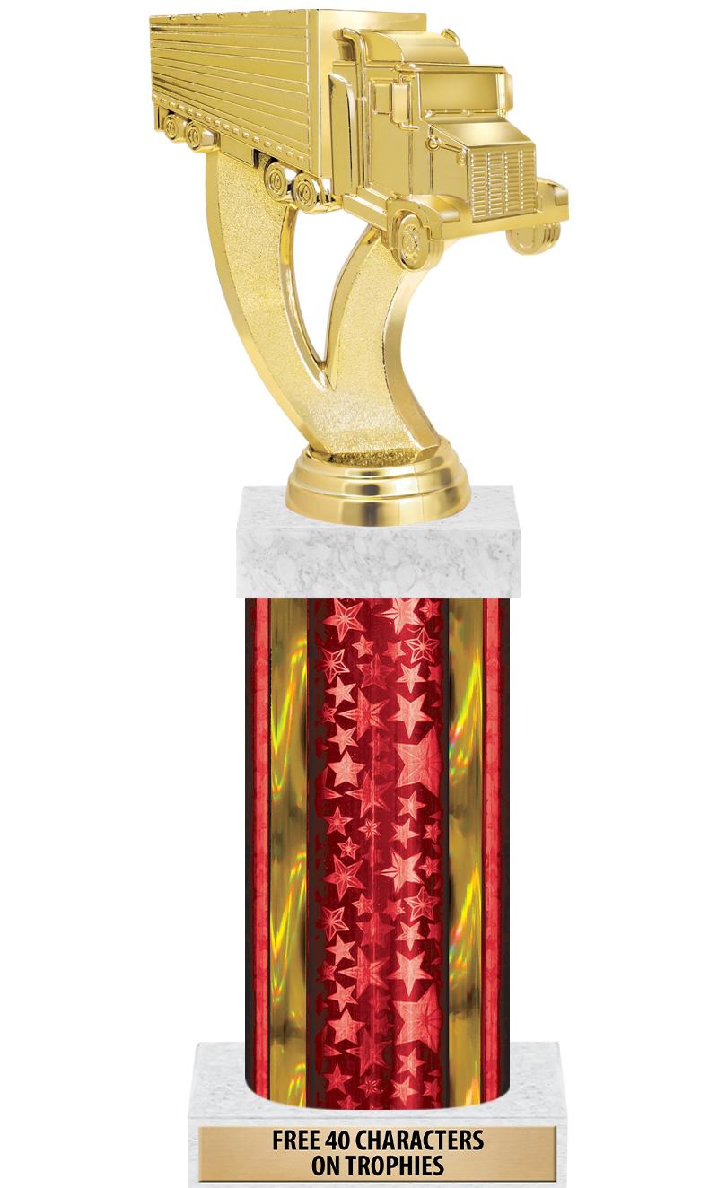 14"RED/GD-STARS-GD FIG/SQUARE