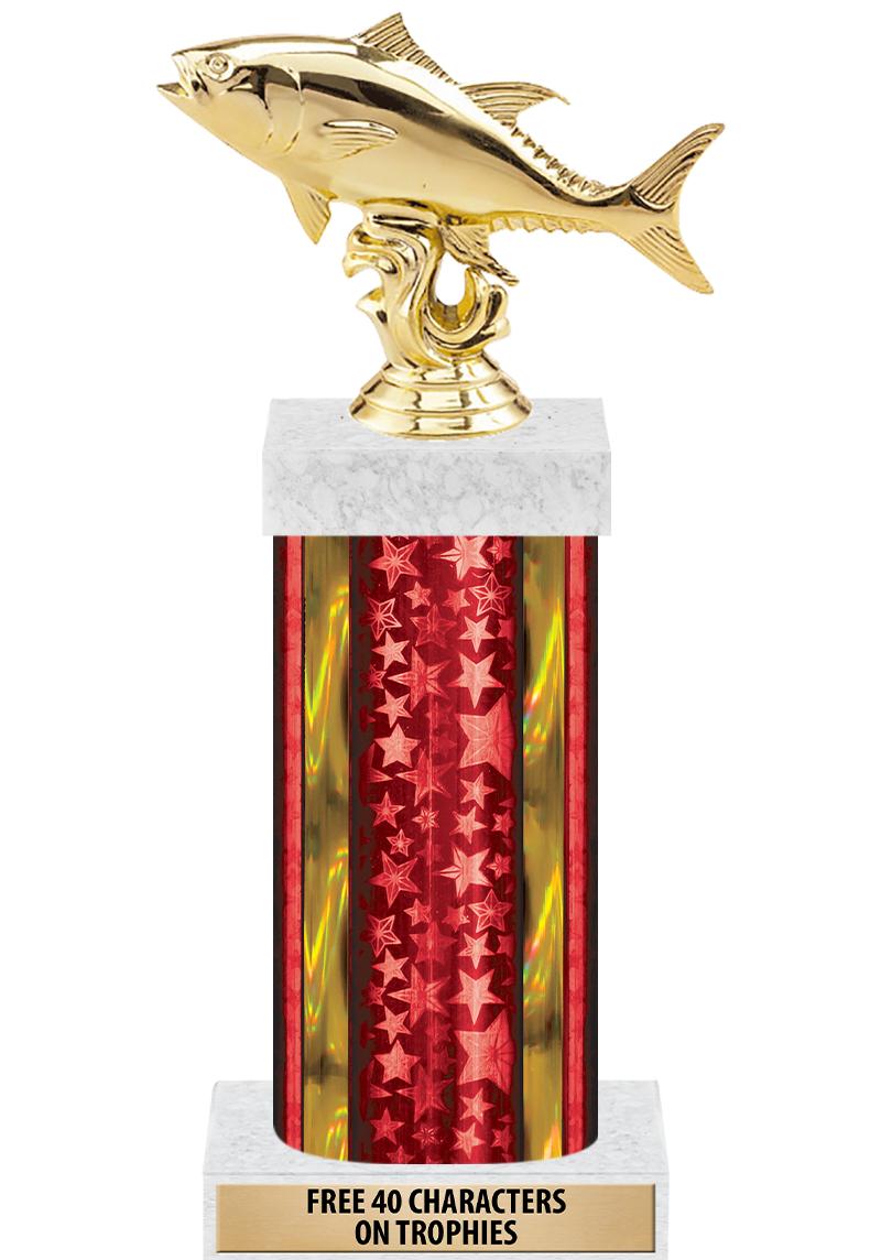 14"RED/GD-STARS-GD FIG/SQUARE