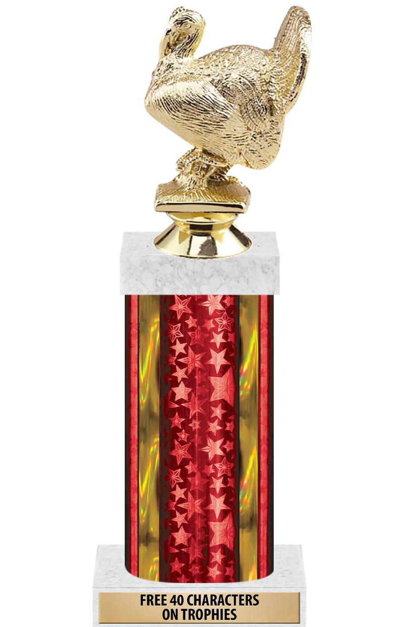 14"RED/GD-STARS-GD FIG/SQUARE