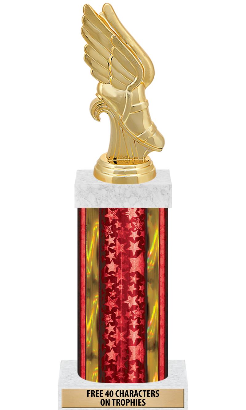 14"RED/GD-STARS-GD FIG/SQUARE