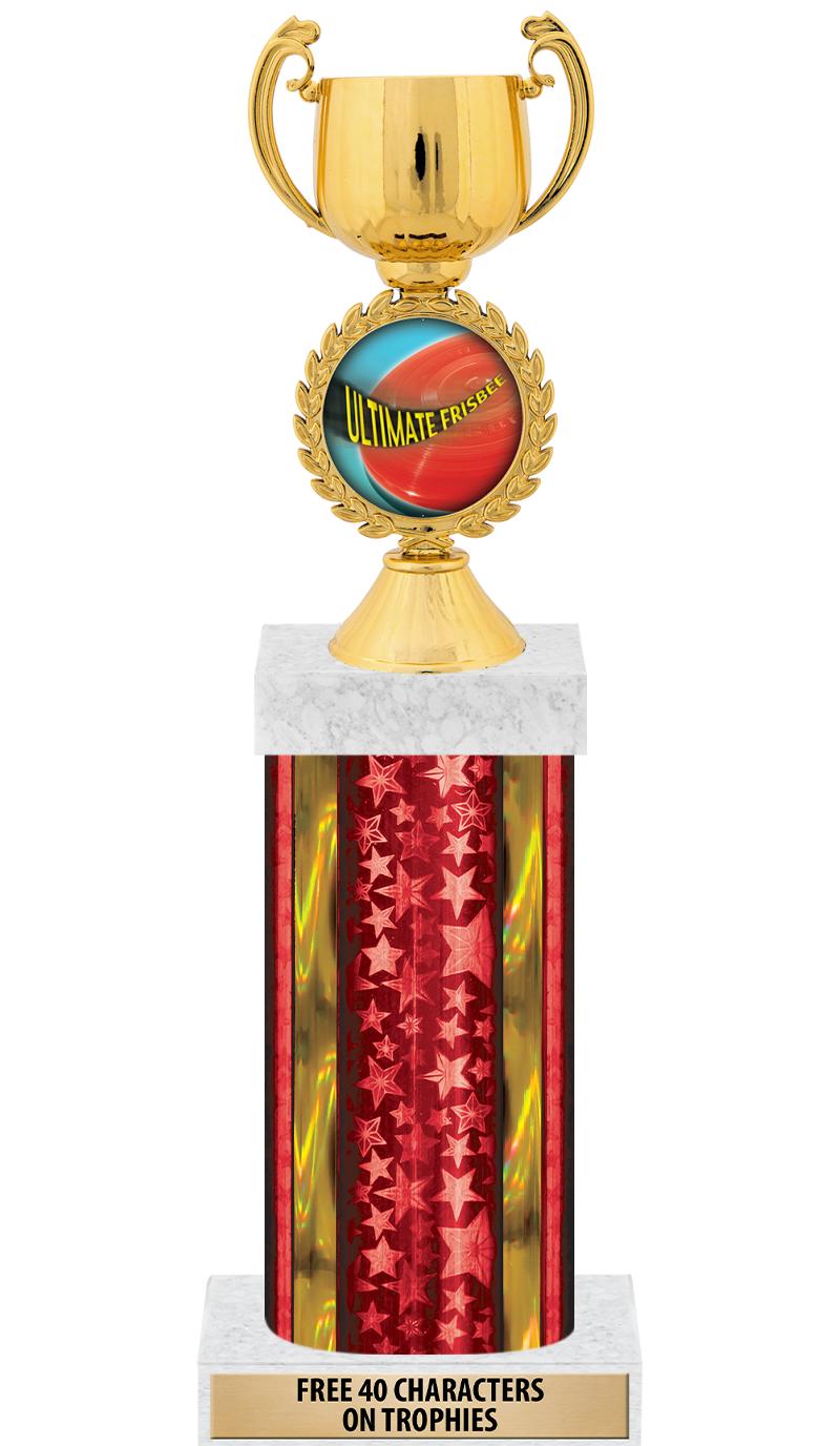 14"RED/GD-STARS-GD FIG/SQUARE