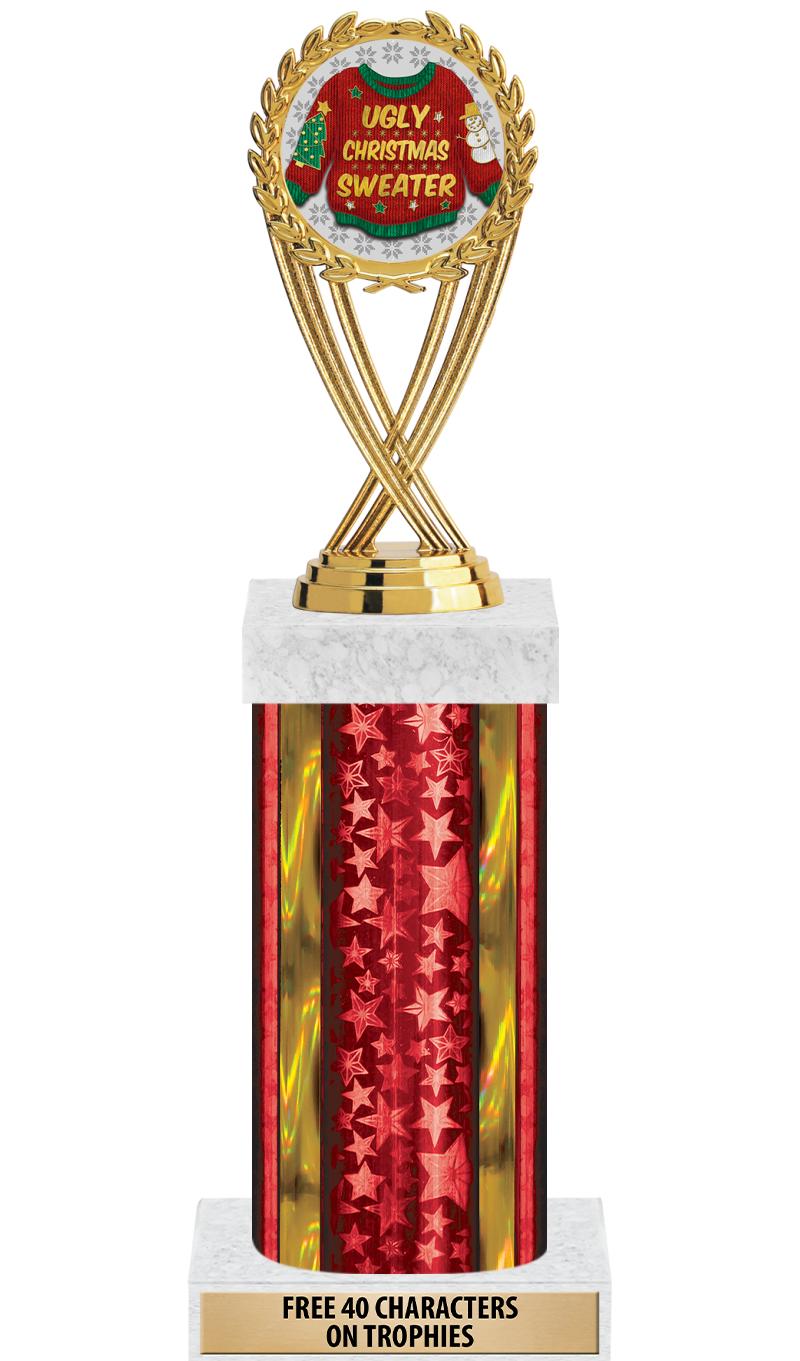 14"RED/GD-STARS-GD FIG/SQUARE