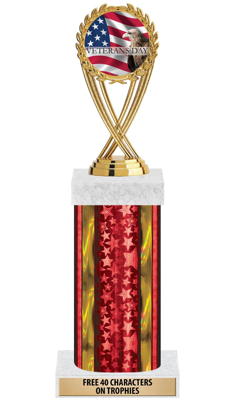 14"RED/GD-STARS-GD FIG/SQUARE