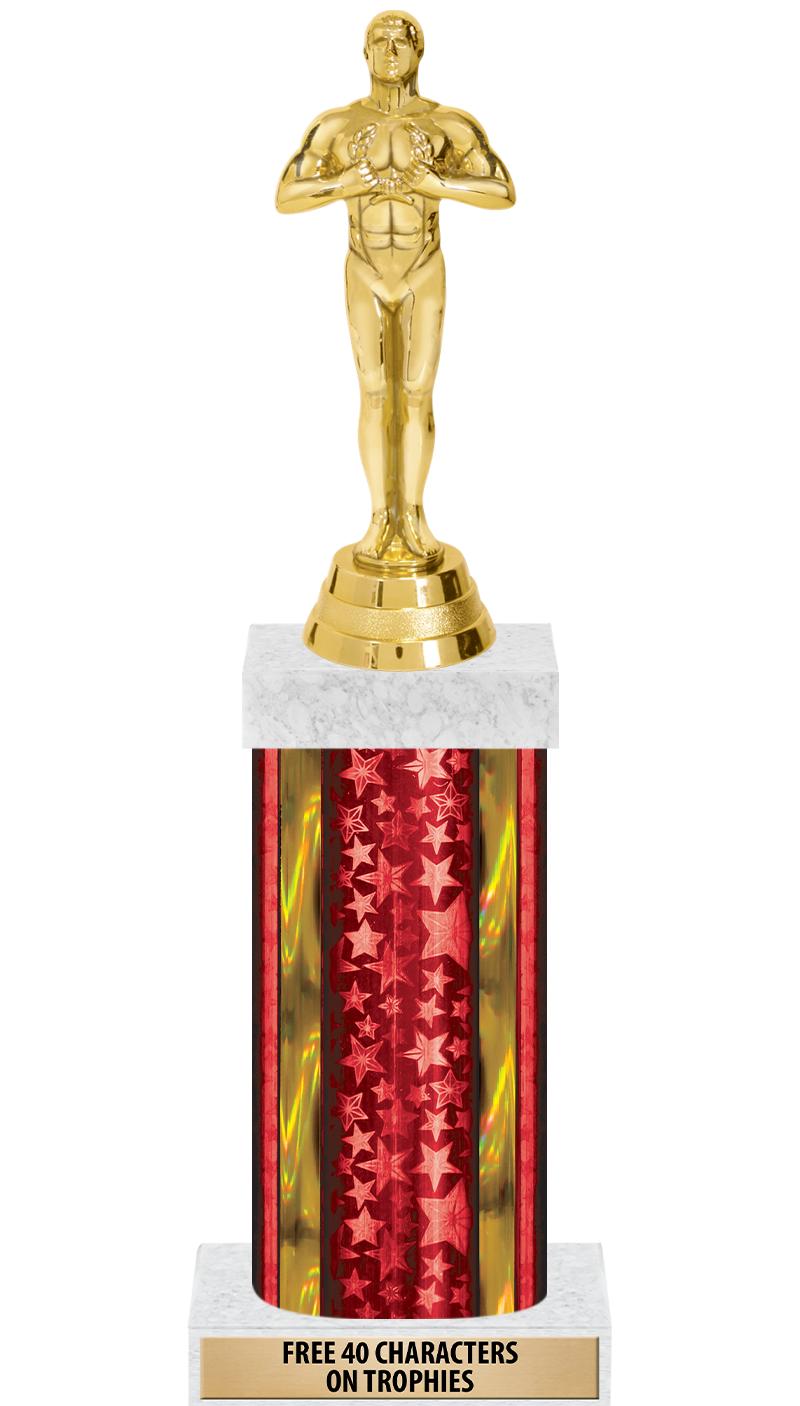 14"RED/GD-STARS-GD FIG/SQUARE