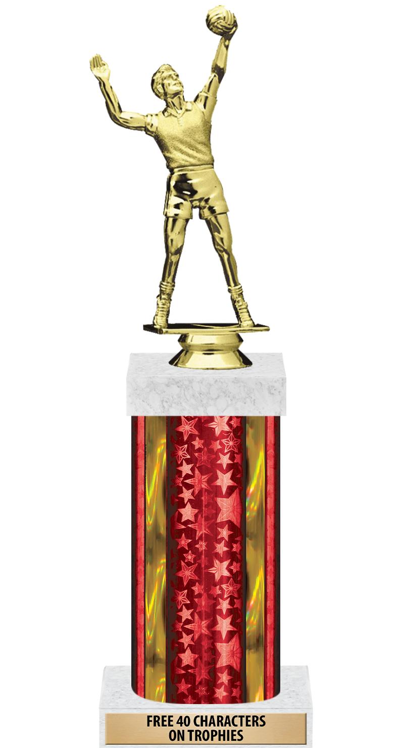 14"RED/GD-STARS-GD FIG/SQUARE