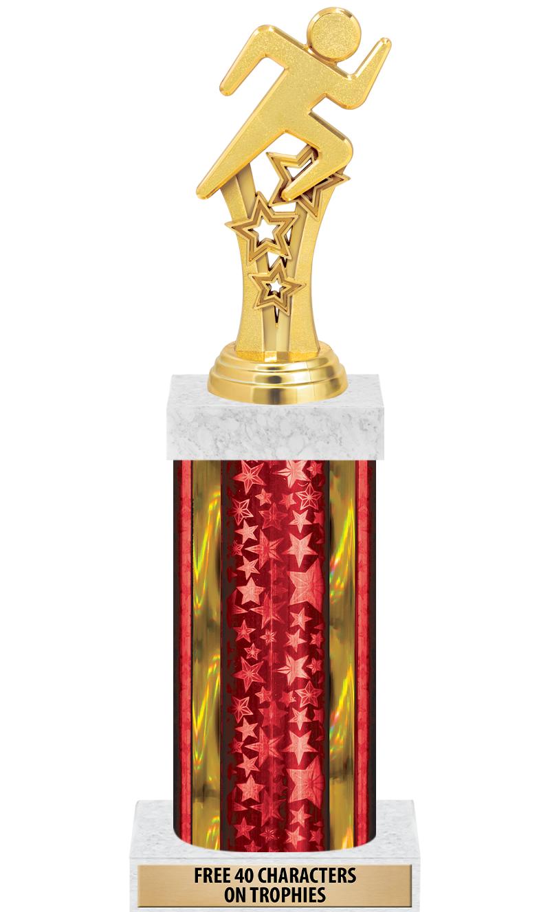 14"RED/GD-STARS-GD FIG/SQUARE