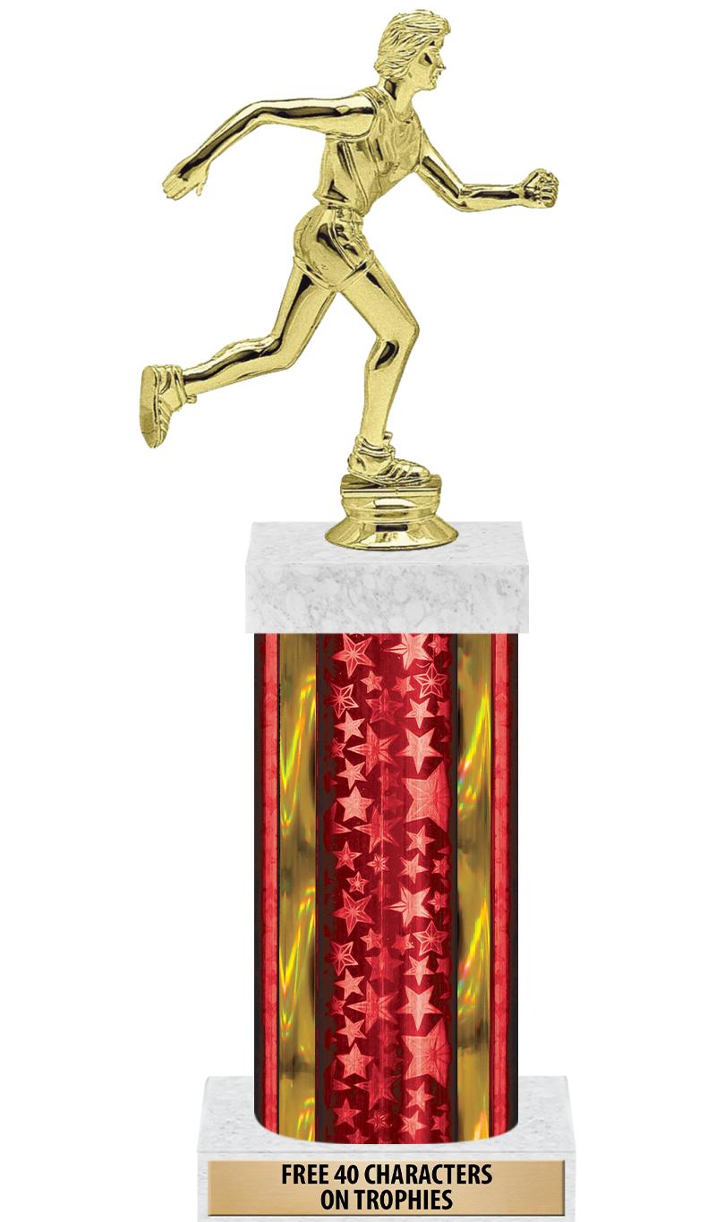 14"RED/GD-STARS-GD FIG/SQUARE