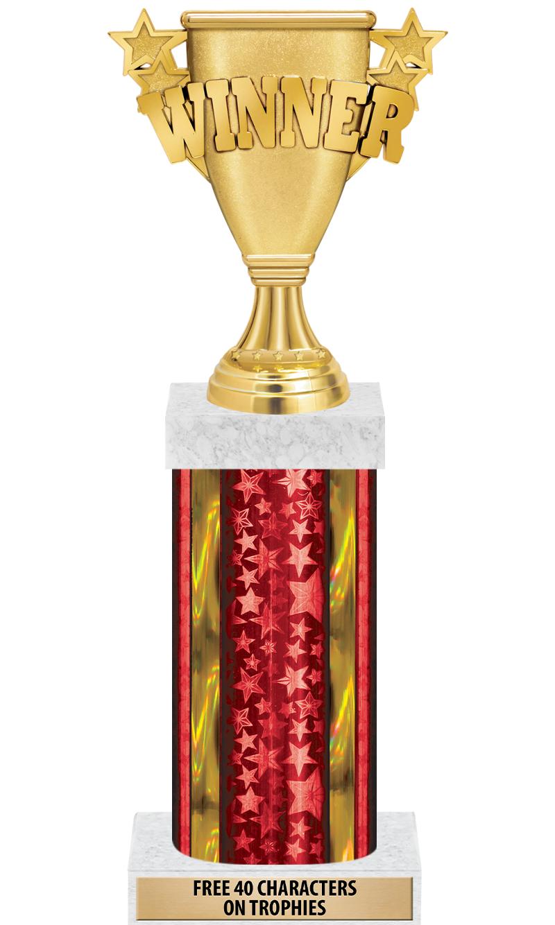 14"RED/GD-STARS-GD FIG/SQUARE