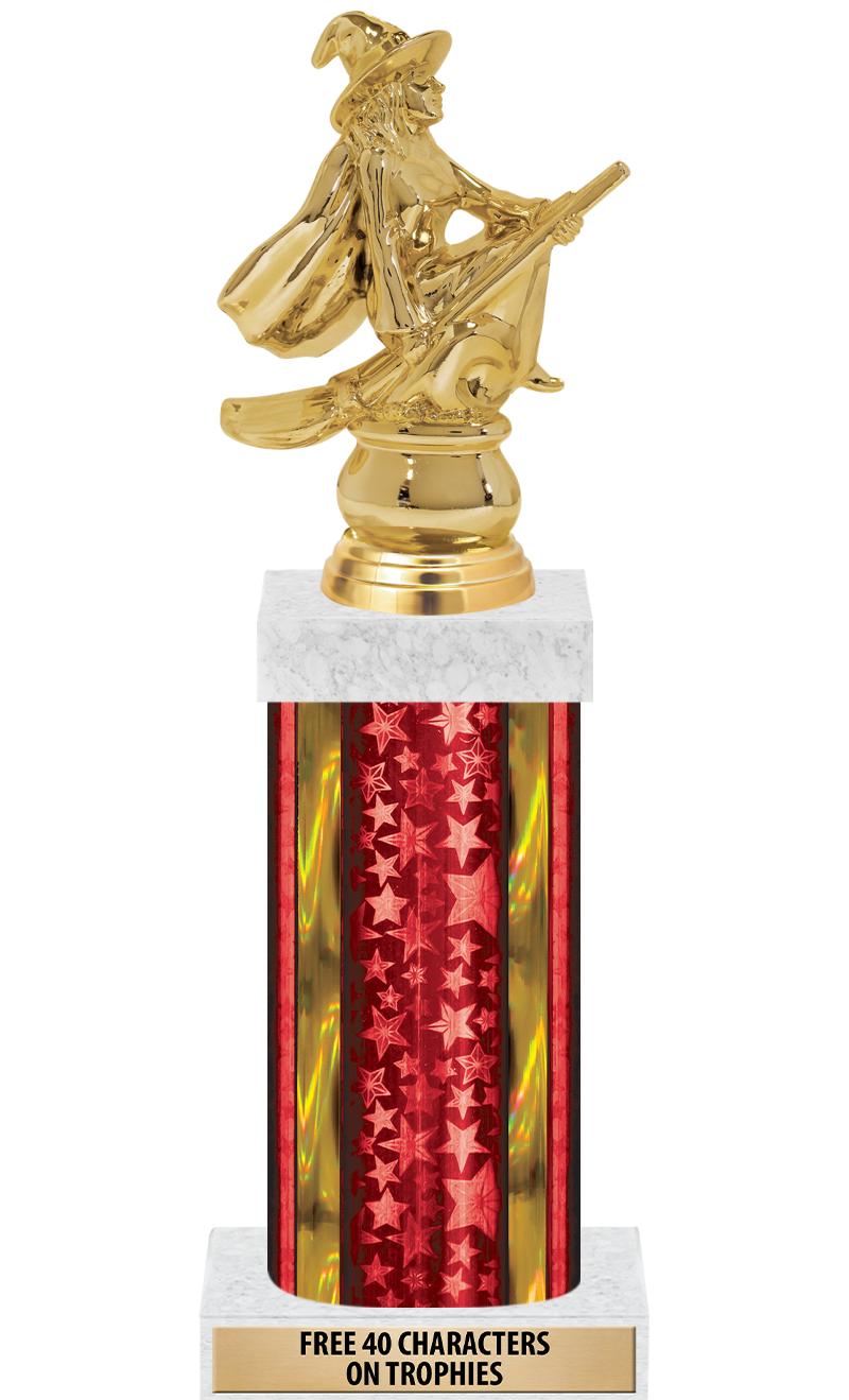 14"RED/GD-STARS-GD FIG/SQUARE