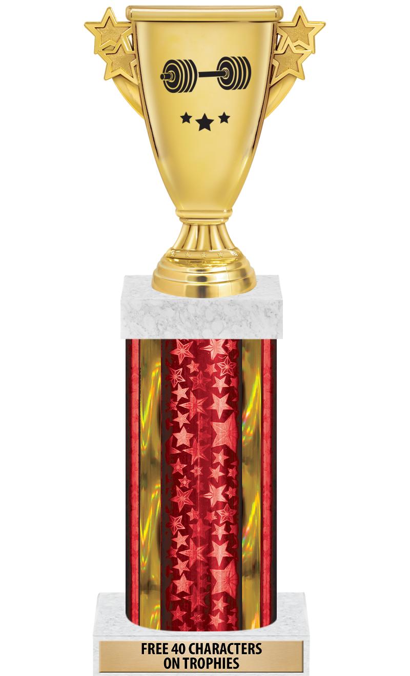 14"RED/GD-STARS-GD FIG/SQUARE