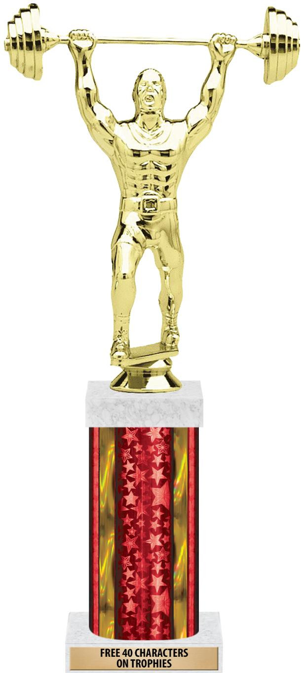 14"RED/GD-STARS-GD FIG/SQUARE