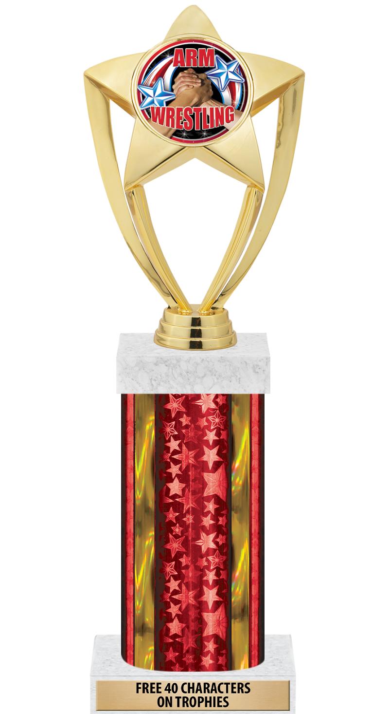 14"RED/GD-STARS-GD FIG/SQUARE