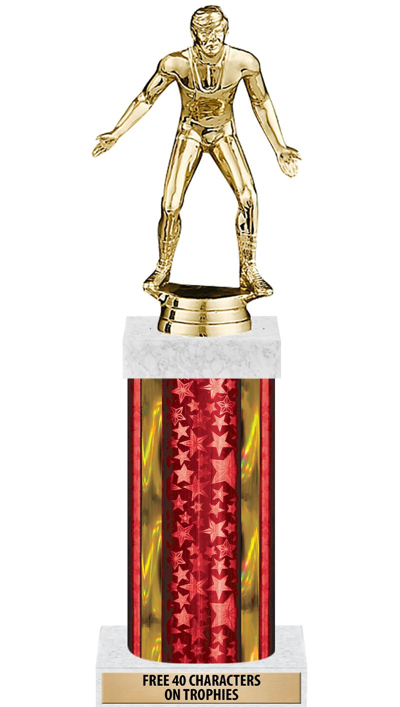 14"RED/GD-STARS-GD FIG/SQUARE