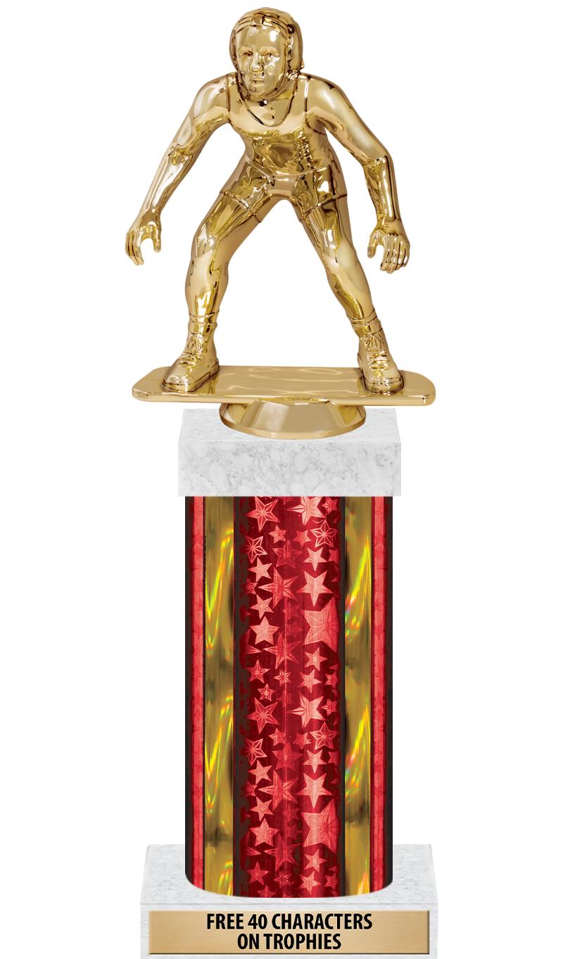 14"RED/GD-STARS-GD FIG/SQUARE