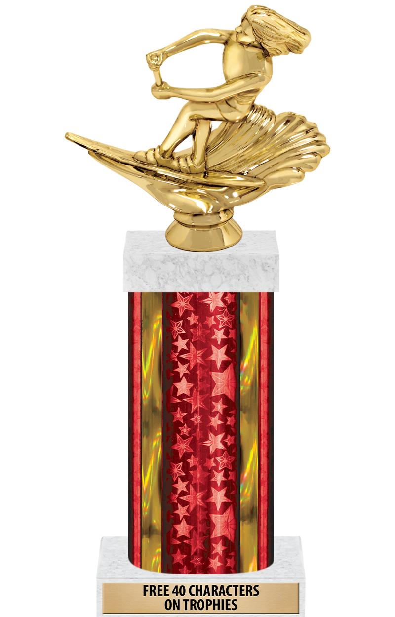 14"RED/GD-STARS-GD FIG/SQUARE