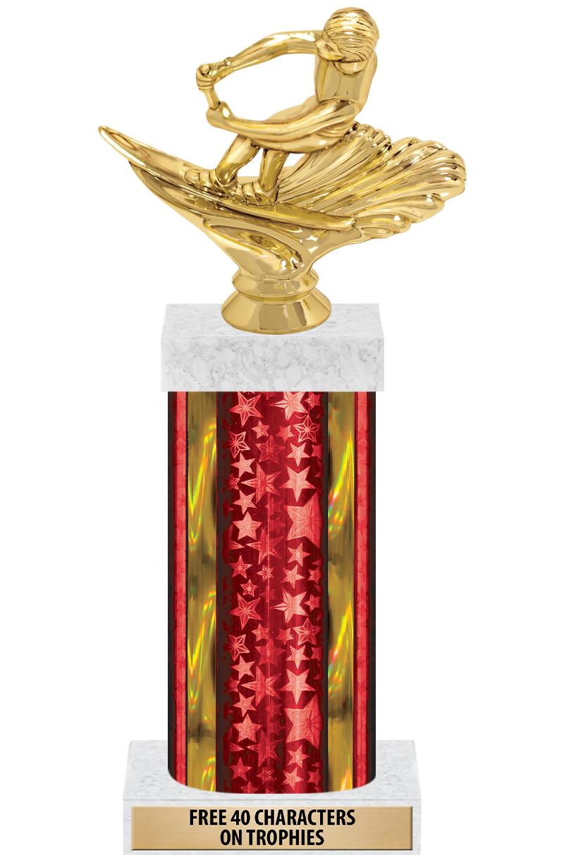 14"RED/GD-STARS-GD FIG/SQUARE