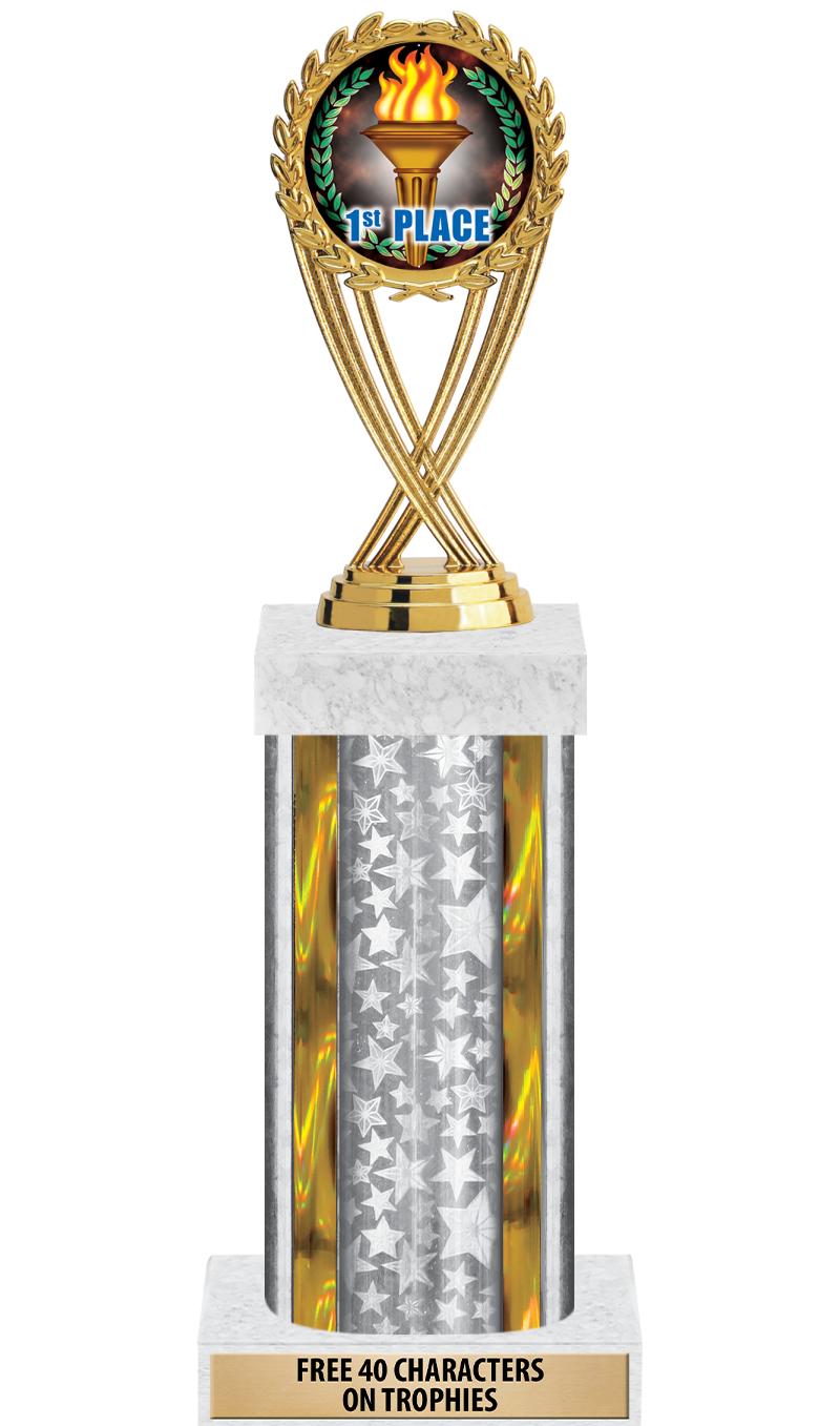 14"SLV/GD-STARS-GD FIG/SQUARE