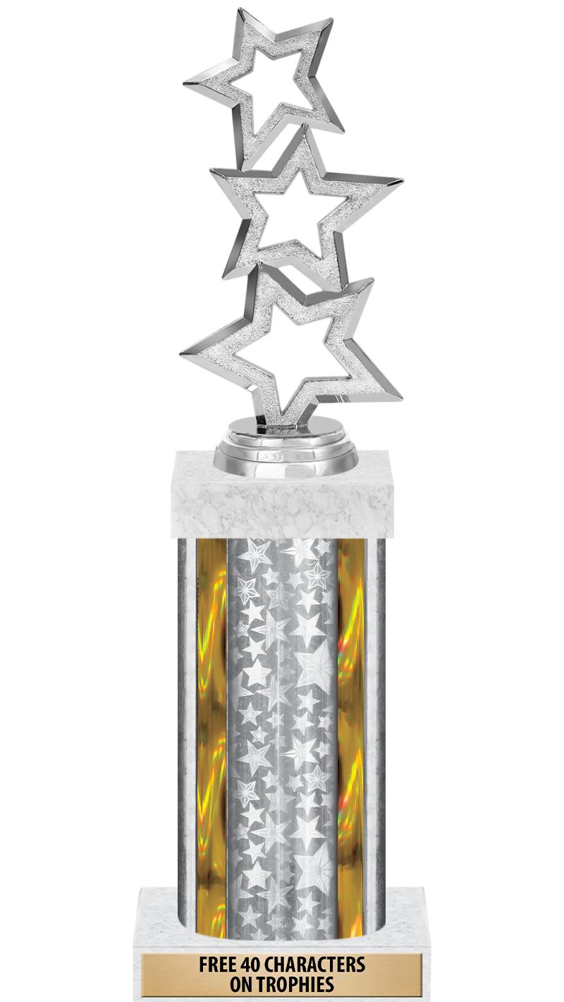 14"SLV/GD-STARS-GD FIG/SQUARE