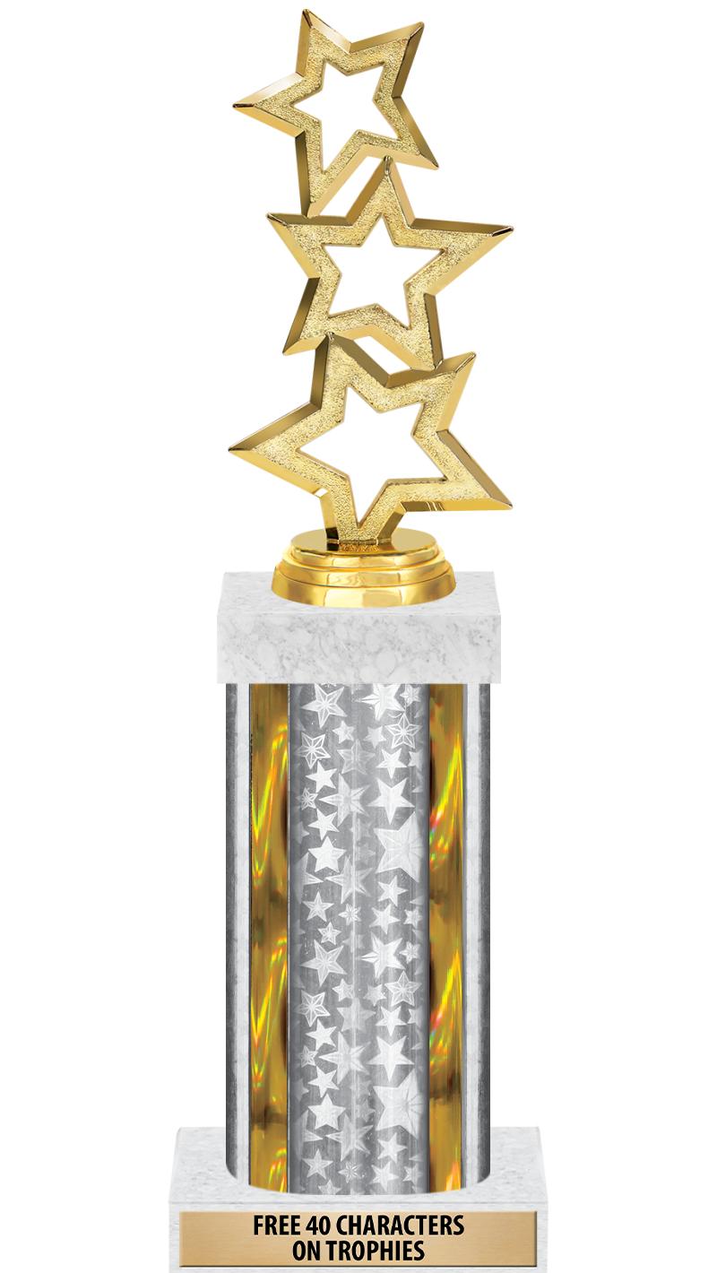 14"SLV/GD-STARS-GD FIG/SQUARE