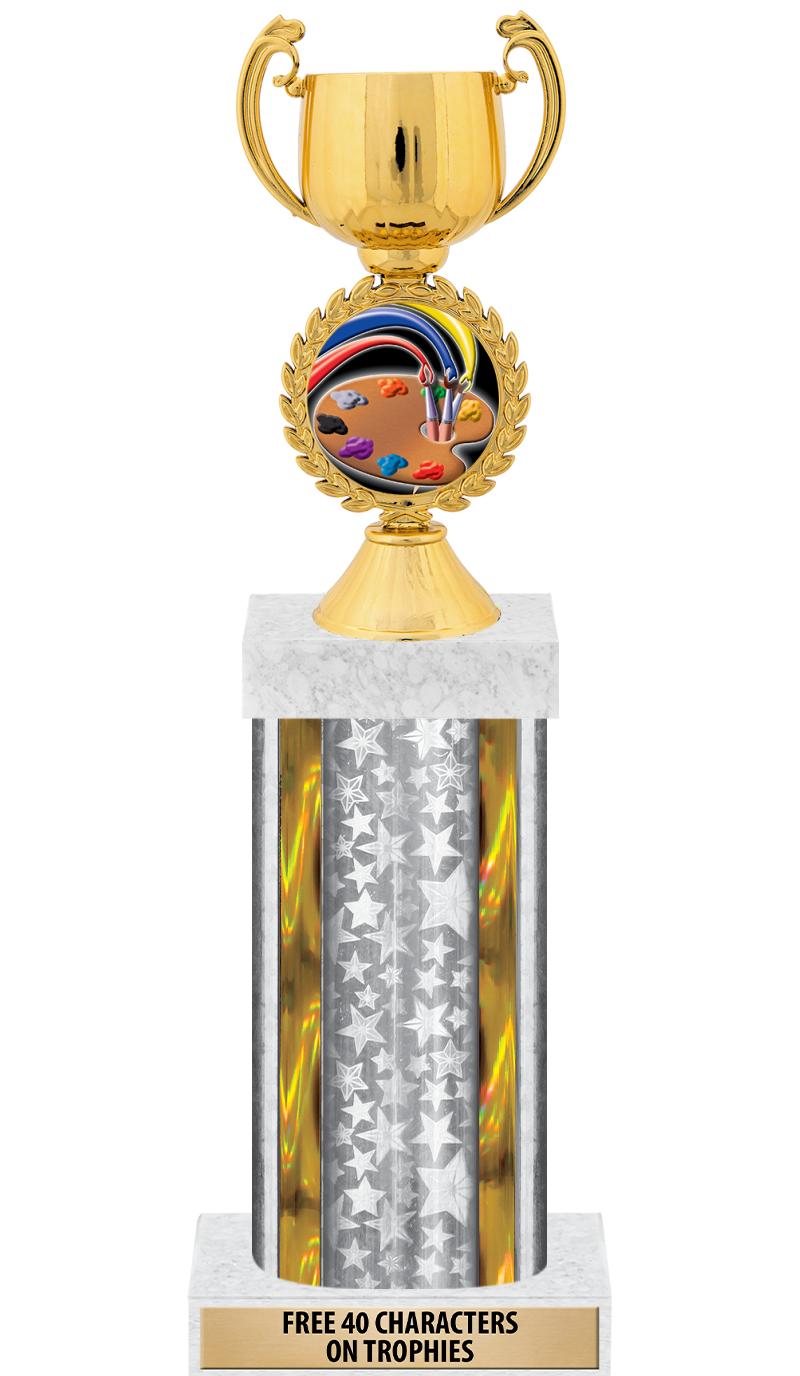 14"SLV/GD-STARS-GD FIG/SQUARE