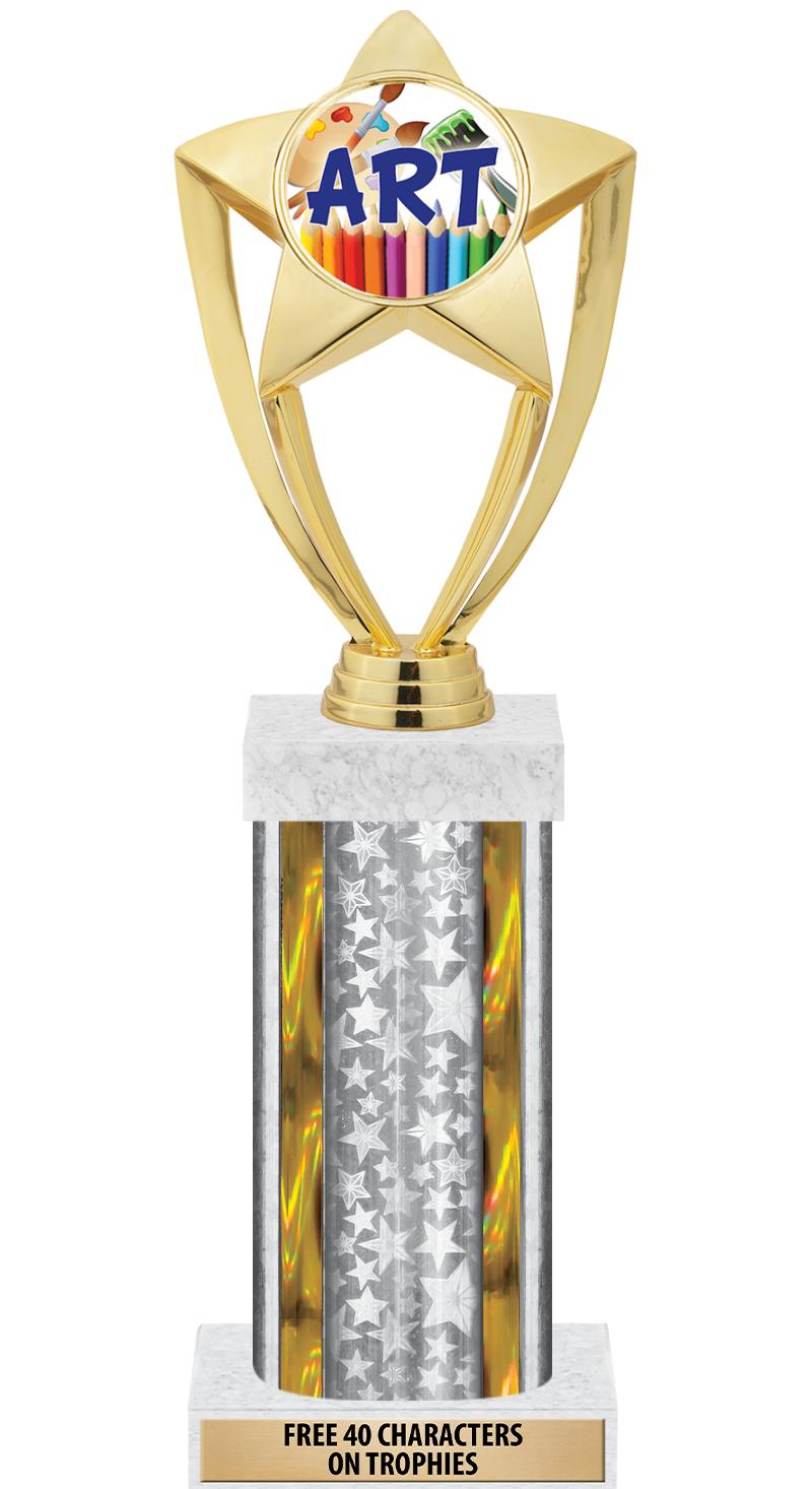 14"SLV/GD-STARS-GD FIG/SQUARE