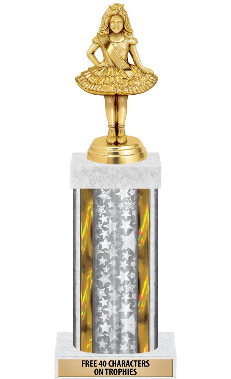 14"SLV/GD-STARS-GD FIG/SQUARE