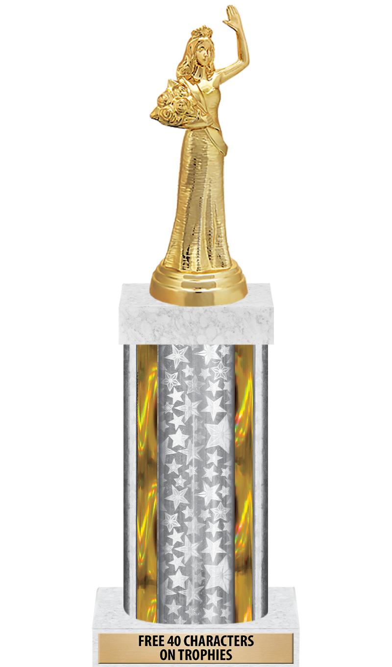 14"SLV/GD-STARS-GD FIG/SQUARE