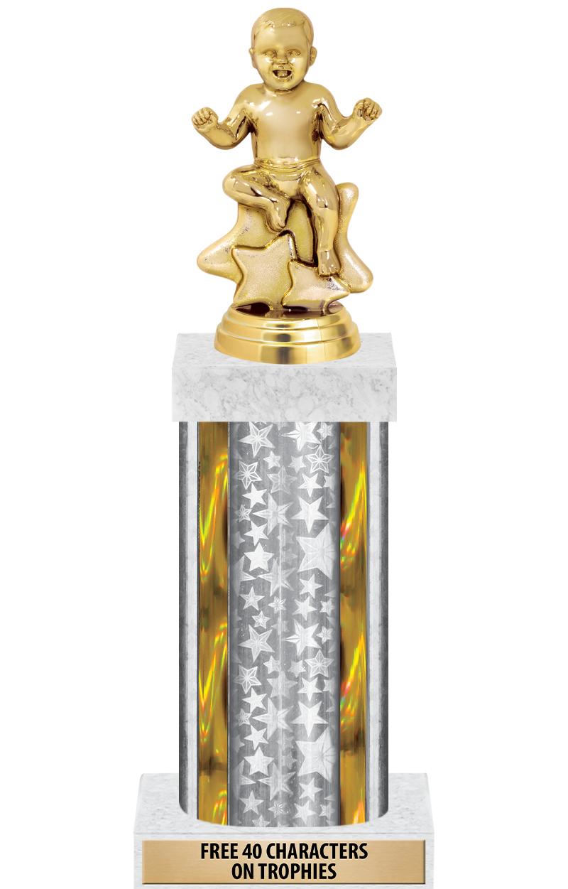 14"SLV/GD-STARS-GD FIG/SQUARE