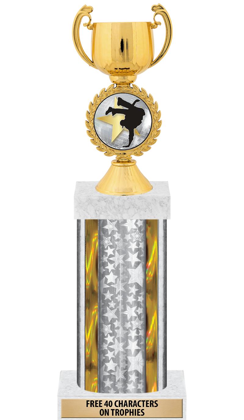 14"SLV/GD-STARS-GD FIG/SQUARE