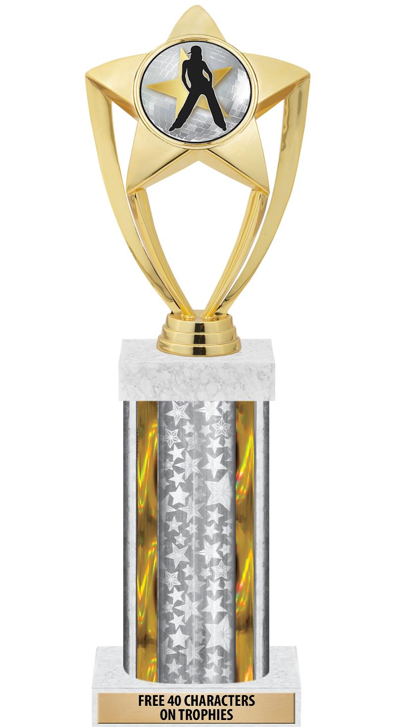 14"SLV/GD-STARS-GD FIG/SQUARE