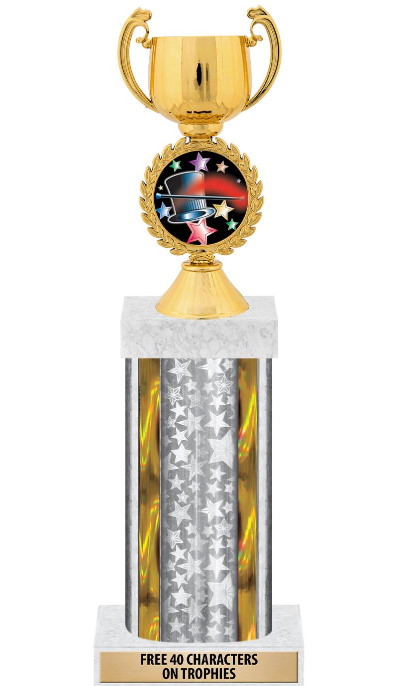 14"SLV/GD-STARS-GD FIG/SQUARE