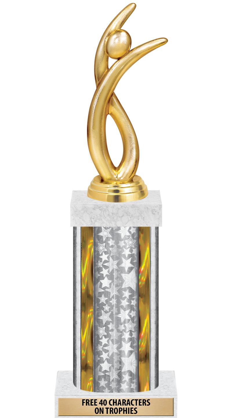 14"SLV/GD-STARS-GD FIG/SQUARE