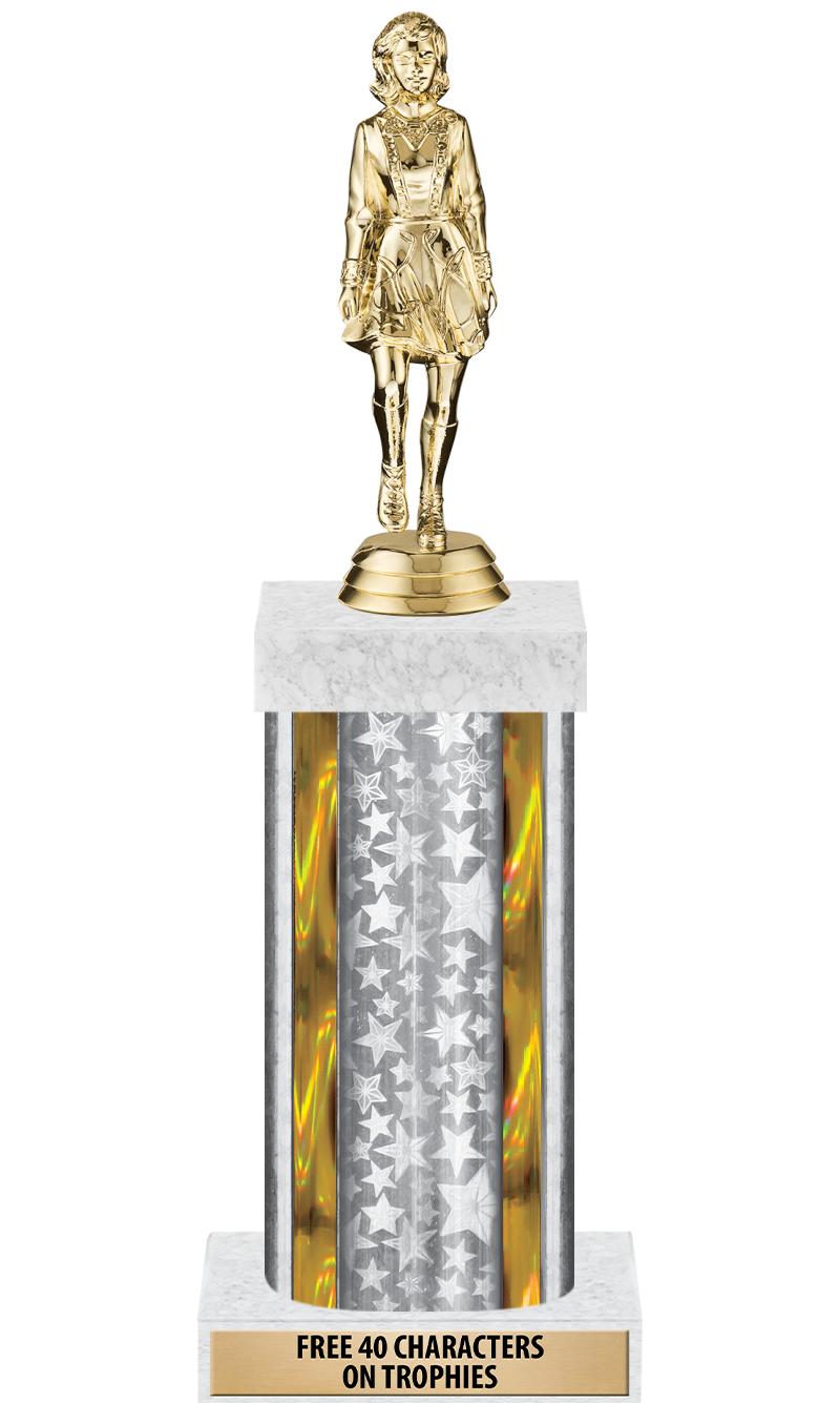 14"SLV/GD-STARS-GD FIG/SQUARE