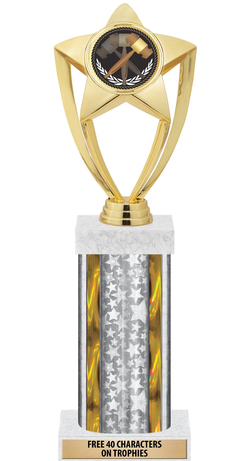 14"SLV/GD-STARS-GD FIG/SQUARE