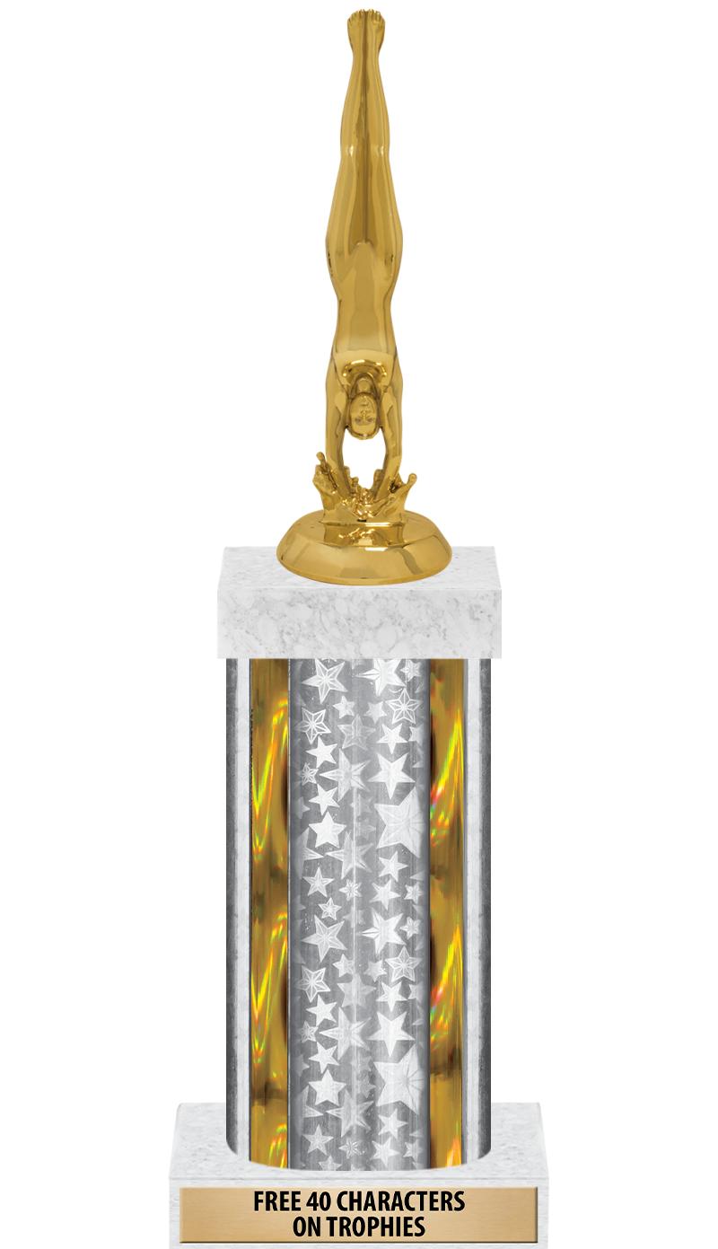 14"SLV/GD-STARS-GD FIG/SQUARE