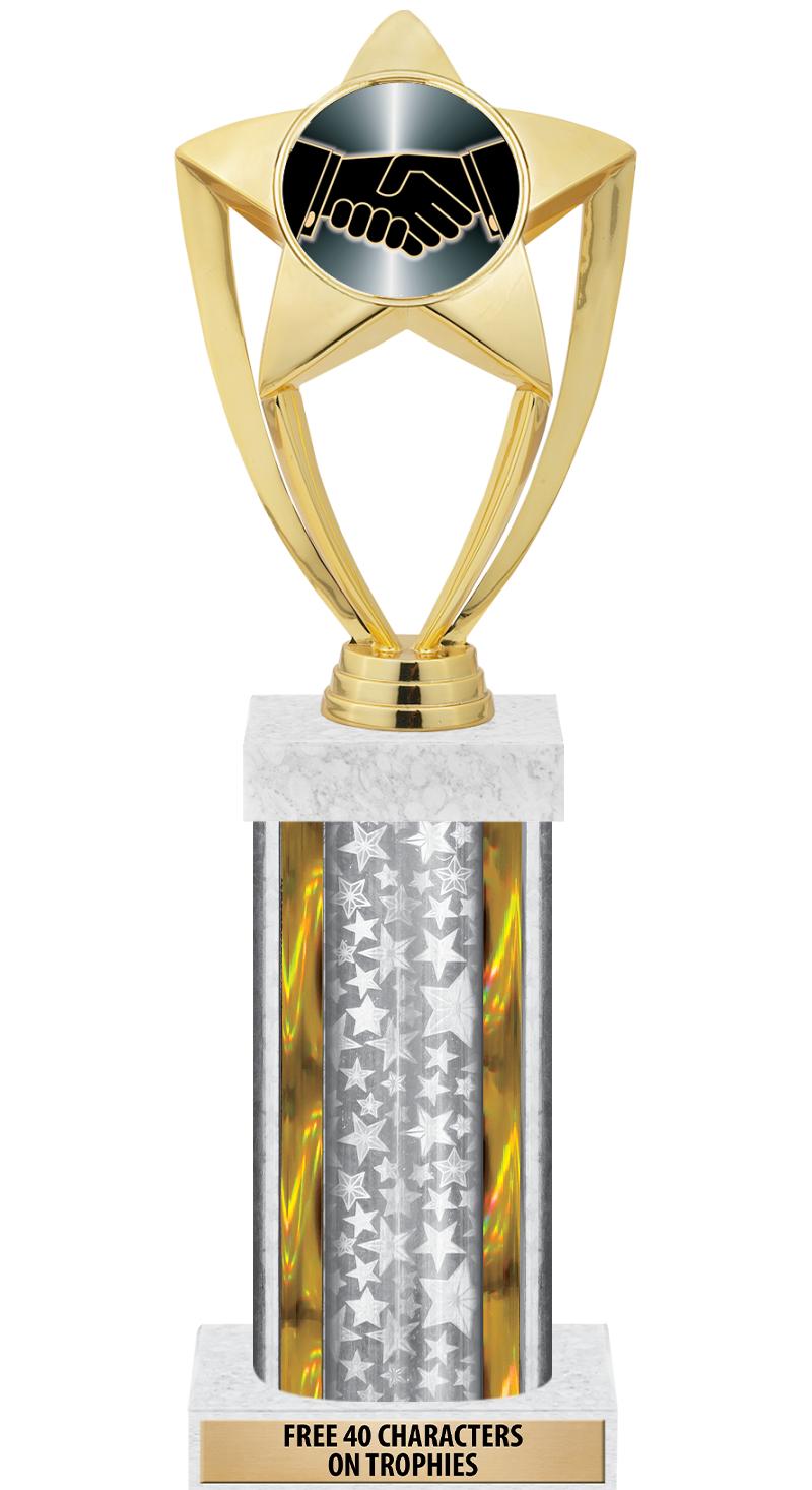 14"SLV/GD-STARS-GD FIG/SQUARE