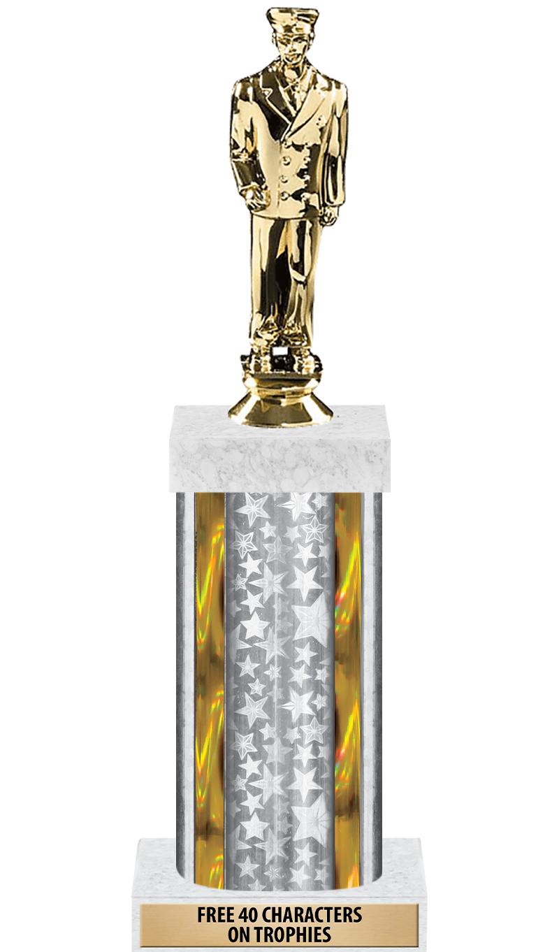 14"SLV/GD-STARS-GD FIG/SQUARE