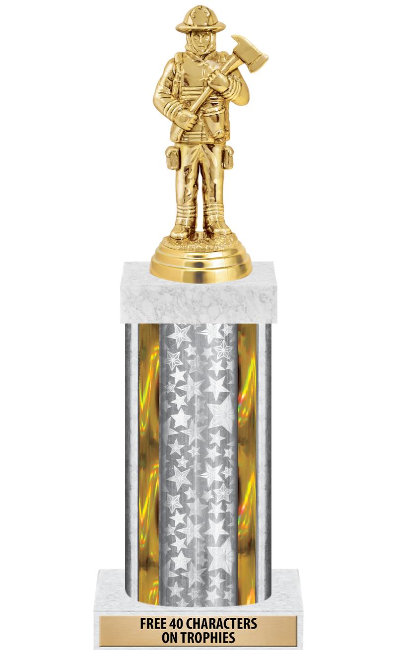 14"SLV/GD-STARS-GD FIG/SQUARE