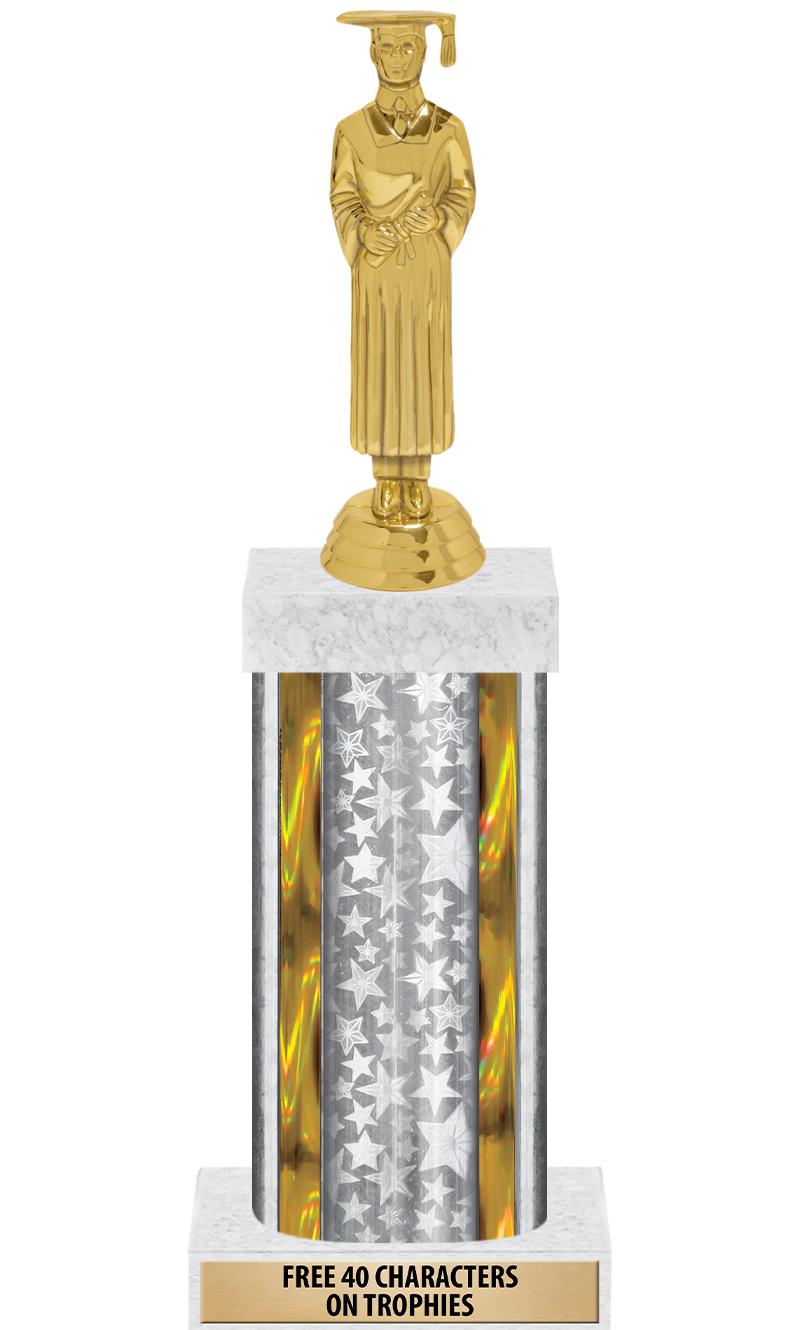 14"SLV/GD-STARS-GD FIG/SQUARE