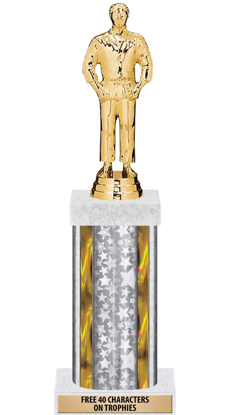 14"SLV/GD-STARS-GD FIG/SQUARE