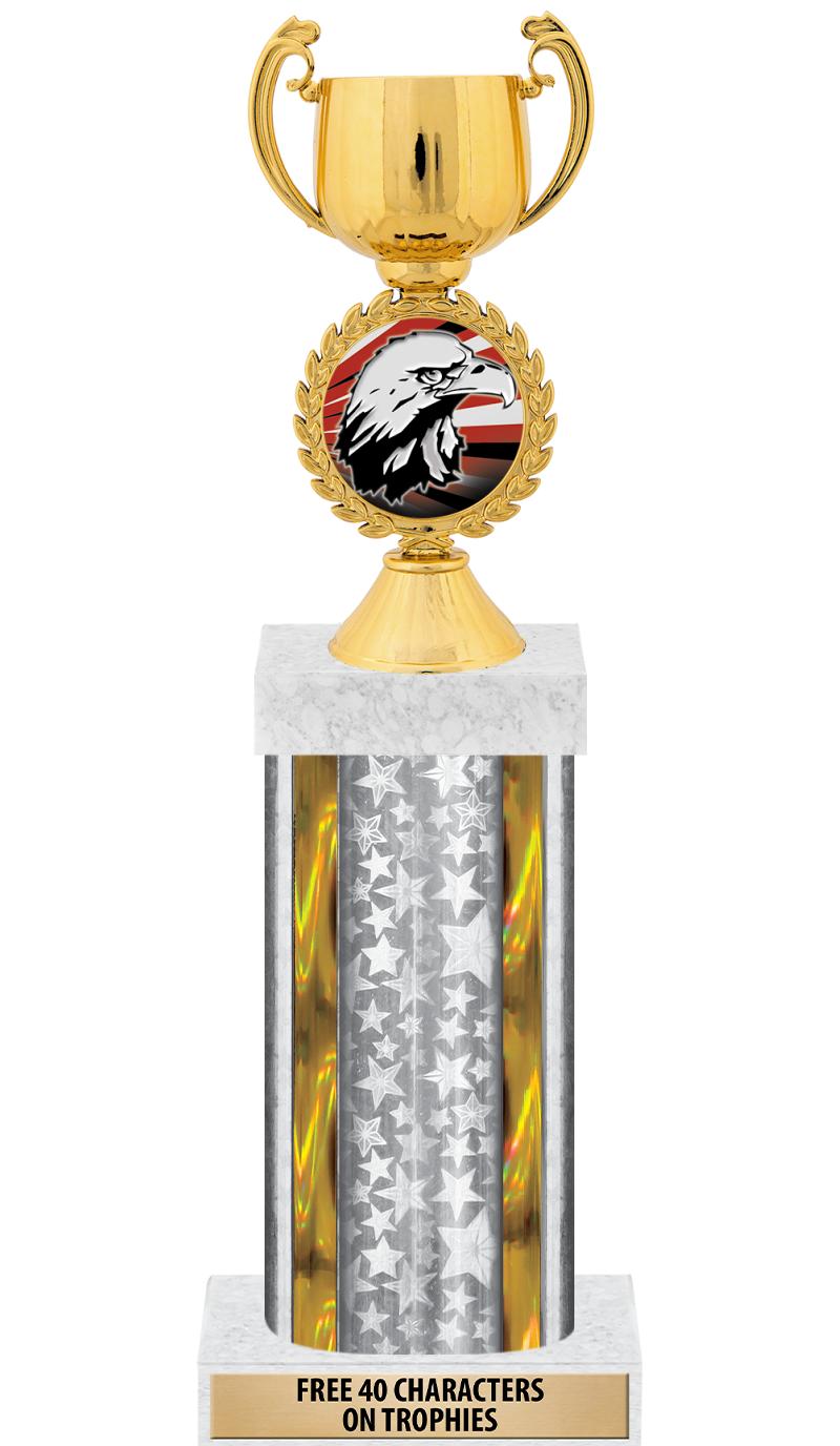 14"SLV/GD-STARS-GD FIG/SQUARE