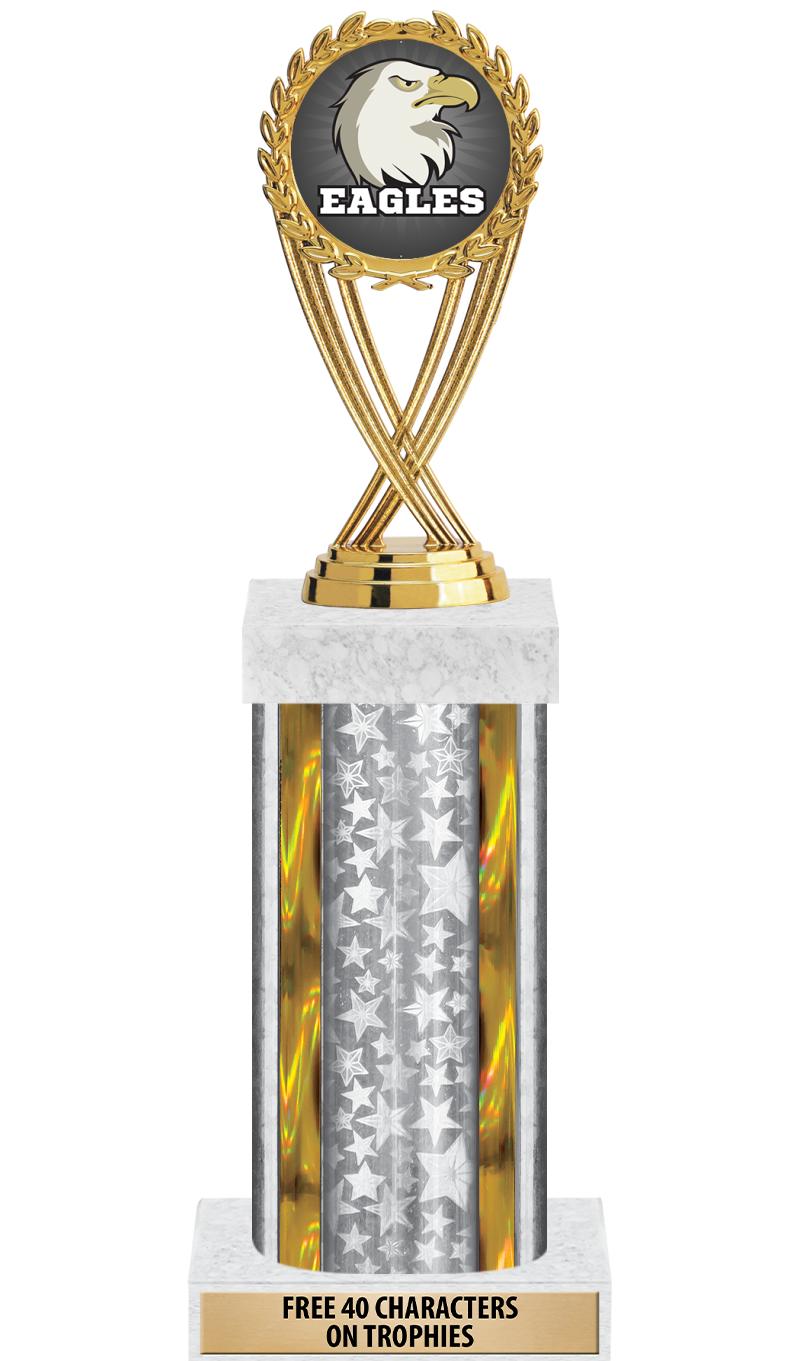 14"SLV/GD-STARS-GD FIG/SQUARE