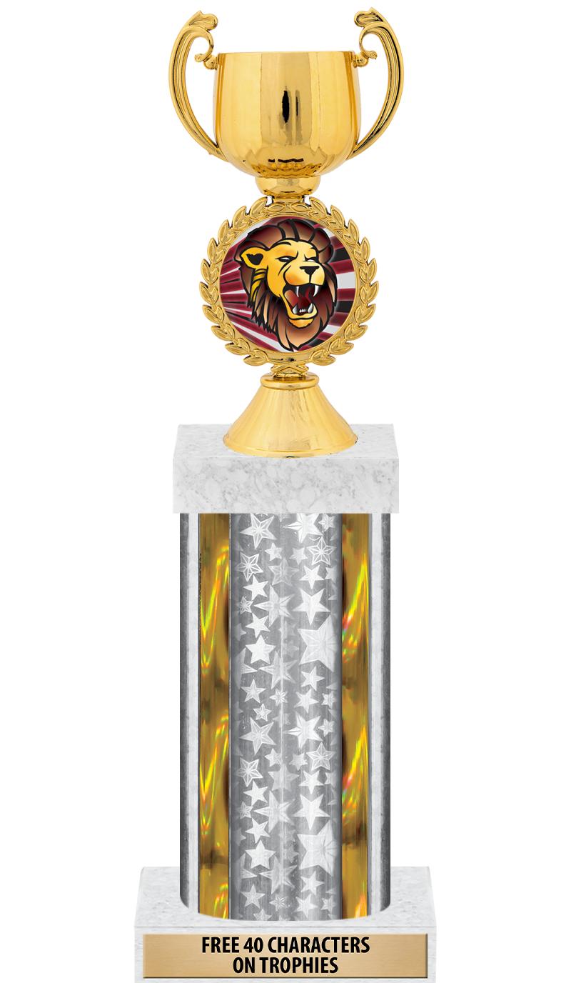 14"SLV/GD-STARS-GD FIG/SQUARE