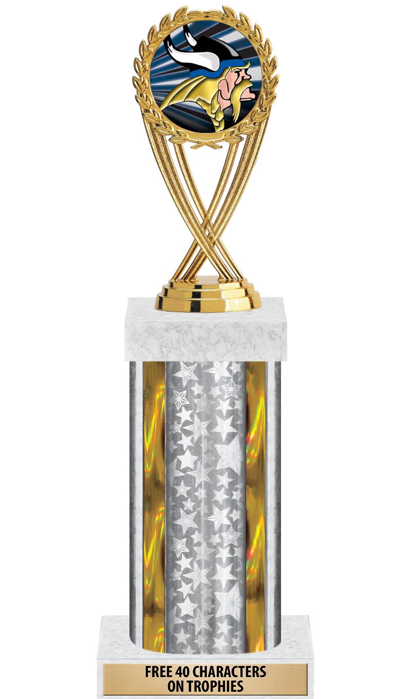 14"SLV/GD-STARS-GD FIG/SQUARE