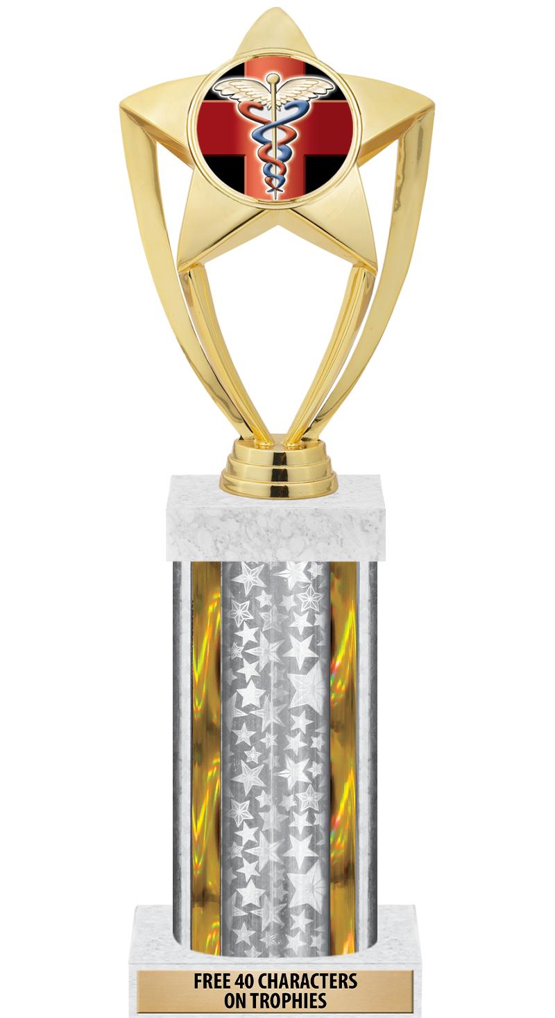 14"SLV/GD-STARS-GD FIG/SQUARE